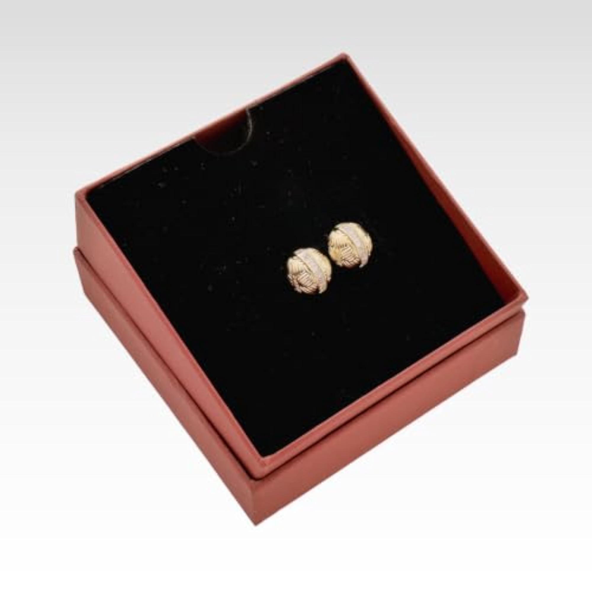 Women's Gold Woven Knot Stud Earrings with CZ Accent